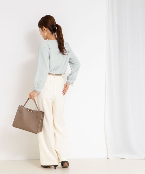 ヨシ　　　ノーリーズ　　ふわふわ NOLLEY'S パンツ ウォッシャブル裏起毛イージーワイドパンツ