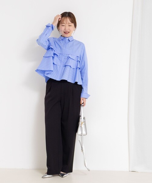 NOLLEY'S（ノーリーズ） ワイドパンツ パンツ ウォッシャブル裏起毛