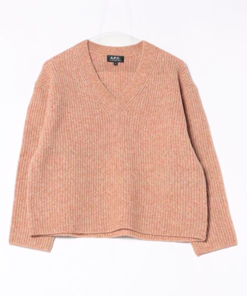 A.P.C. アーペーセー ニット サイズ:S メランジ ウール ボトルネック デザイン ニット ベージュ トップス セーター【メンズ】【中古】【美品】【K4277】 A.P.C.（アーペーセー） ニット セーター PULL FLORENCE レディース