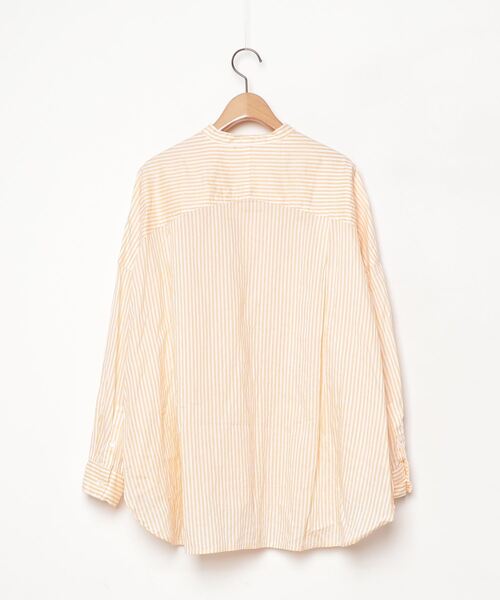 「ANGIE」 ストライプ柄長袖ブラウス FREE オレンジ レディース_画像2