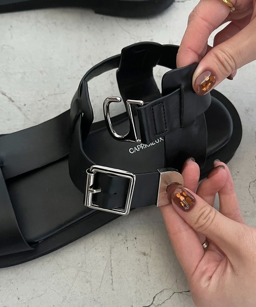 「CAPRICIEUX LE'MAGE」 フラットサンダル 37 ブラック レディース_画像8