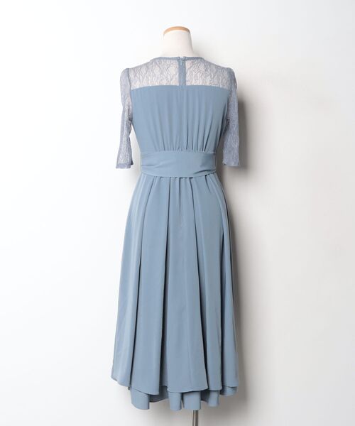 「Fashion Letter」 半袖ワンピース S ブルーグレー レディース_画像2