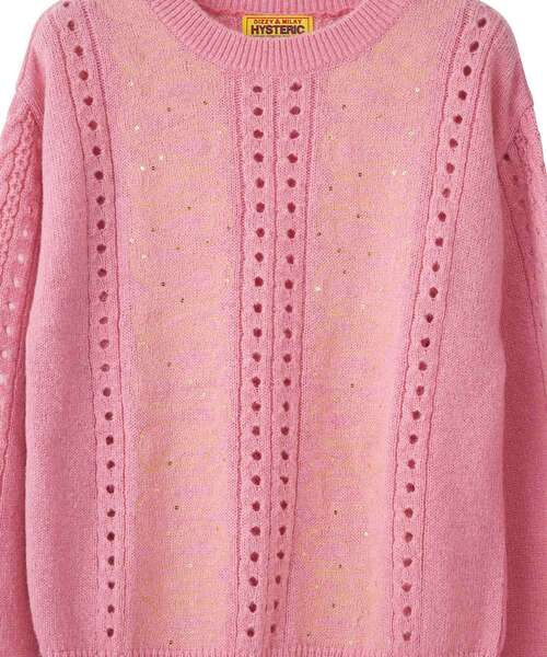 90s ヒステリックグラマー PINEY ニット ピンク HYSTERIC GLAMOUR（ヒステリックグラマー）カーディガン ピンク サイズ