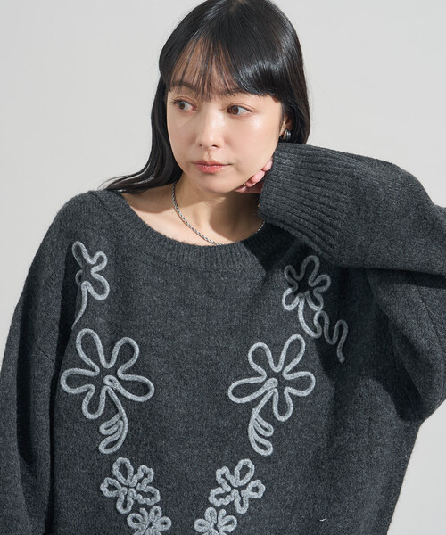 FREAK'S STORE（フリークスストア） ニット セーター 配色 コード刺繍