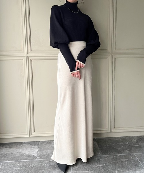 「JUNOAH」 タートルネックニット FREE ブラック レディース_画像5