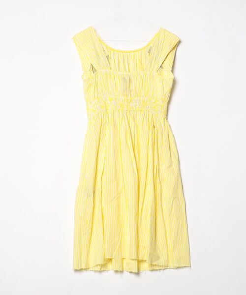 「MUVEIL」 ノースリーブワンピース 38 イエロー レディース_画像2