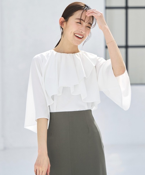 「RUIRUE BOUTIQUE」 半袖ブラウス L オフホワイト レディース_画像3