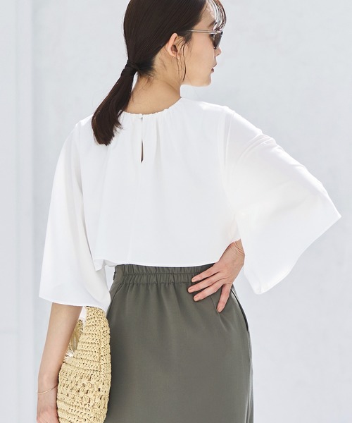 「RUIRUE BOUTIQUE」 半袖ブラウス L オフホワイト レディース_画像5