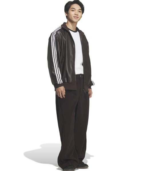 adidas（アディダス） コート ジャケット adidas PLEATHER 3STRIPES