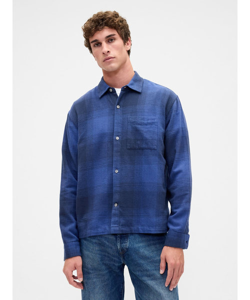 GAP（ギャップ） シャツ リラックスフィット フランネルシャツ メンズ