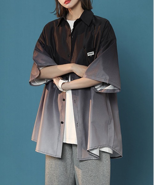 「NEW GENTLEMAN」 半袖シャツ M ブルー メンズ_画像2