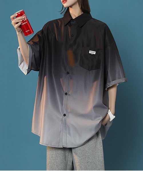 「NEW GENTLEMAN」 半袖シャツ M ブルー メンズ_画像6