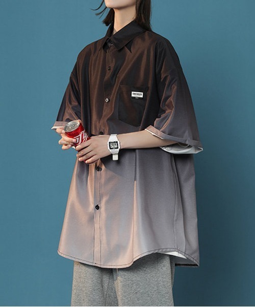 「NEW GENTLEMAN」 半袖シャツ M ブルー メンズ_画像7
