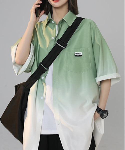 「NEW GENTLEMAN」 半袖シャツ M ブルー メンズ_画像9