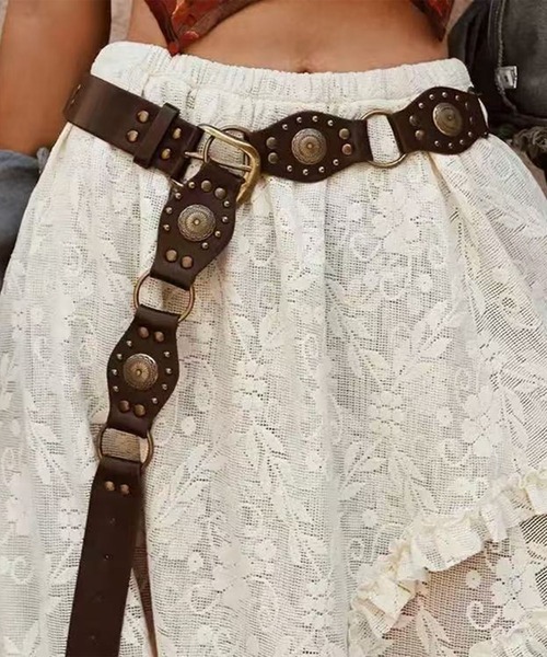 MAISON SELECT ベルト 11D53-KR スタッズハーネス風 ウエスタン