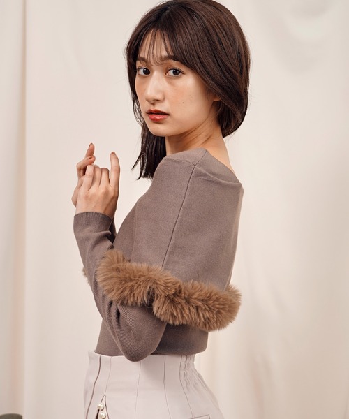 「NOELA」 長袖ニット フリー ベージュ レディース_画像9