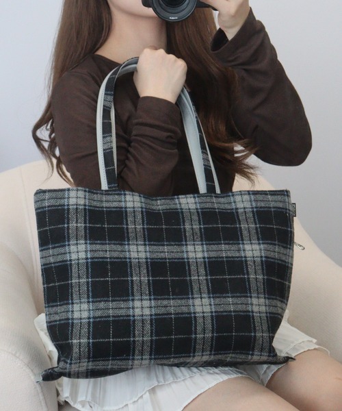 ROOTOTE（ルートート） トートバッグ ドット＆チェックフェルトトート