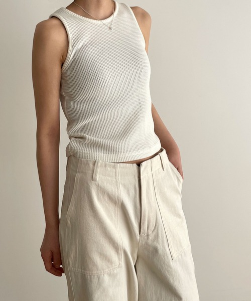 「CANAL JEAN」 ノースリーブトップス ONE SIZE アイボリー レディース_画像2