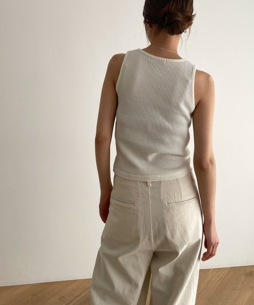 「CANAL JEAN」 ノースリーブトップス ONE SIZE アイボリー レディース_画像3