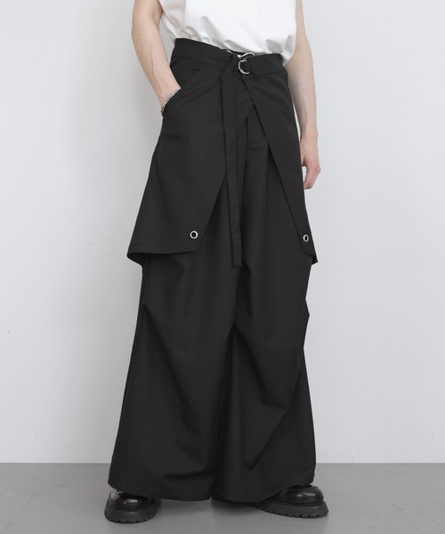LILL（リル） ワイドパンツ スラックス 「脱着可能」TR2wayスカート