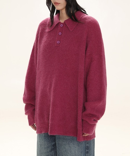 「MASONPRINCE」 長袖ニット L ネイビー メンズの画像