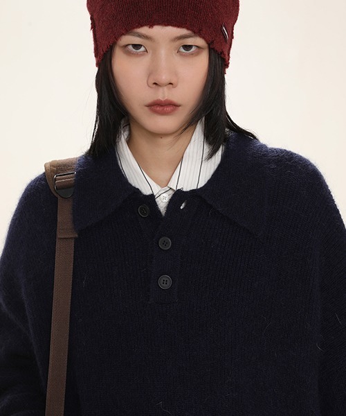 「MASONPRINCE」 長袖ニット L ネイビー メンズの画像