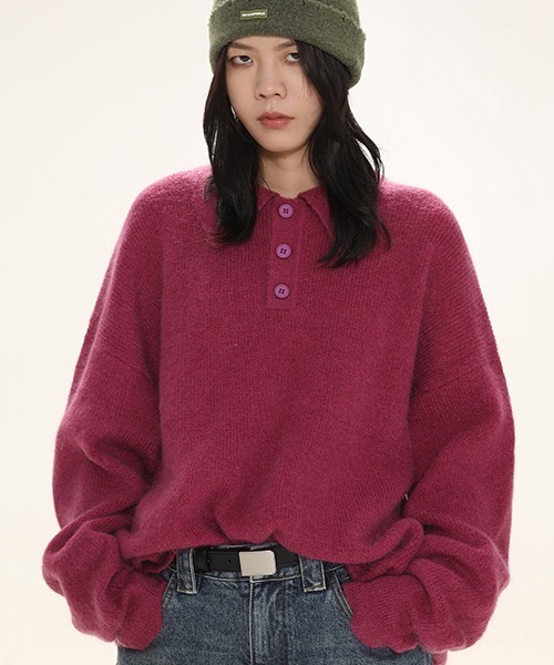 「MASONPRINCE」 長袖ニット L ネイビー メンズの画像