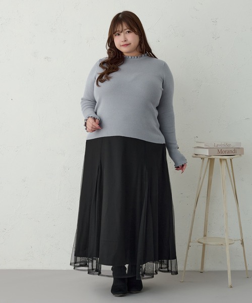 「Louiosy」 長袖ニット 4L オフホワイト レディース_画像2