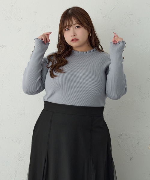 「Louiosy」 長袖ニット 4L オフホワイト レディース_画像9