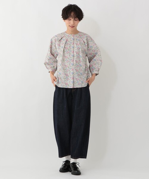 anatelier　リバティ　ブラウス　新品　タグ付き Liberty】リバティプリントタックスリーブブラウス A/C DESIGN BY