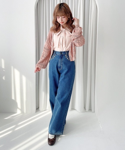 F i.n.t（フィント） ジーンズ デニム デニムパンツ ポケット小花刺繍