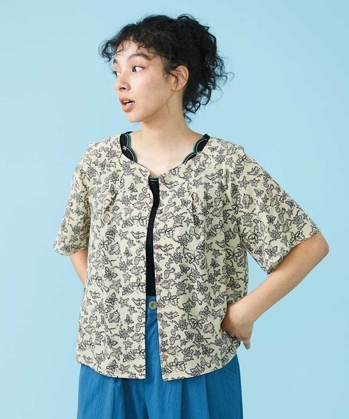 「Jocomomola」 半袖ブラウス 40 ベージュ レディース_画像9