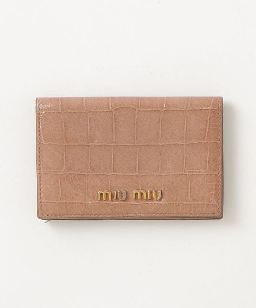 miu miu 新品未使用ブラウン ケース カードケース miu miu（ミュウミュウ） カードケース - ブラウン レディース