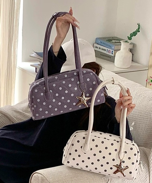 ショルダーバッグ バッグ ポルカドットハンドルbag レディース