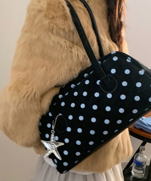 ショルダーバッグ バッグ ポルカドットハンドルbag レディース