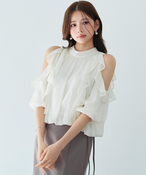 「SAISON DE PAPILLON」 7分袖ブラウス M グレー レディース_画像5