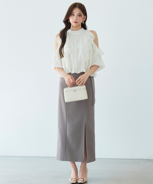 「SAISON DE PAPILLON」 7分袖ブラウス M グレー レディース_画像6