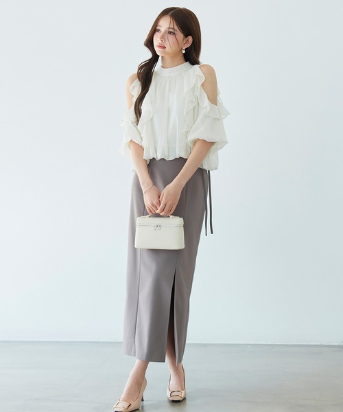 「SAISON DE PAPILLON」 7分袖ブラウス M グレー レディース_画像7