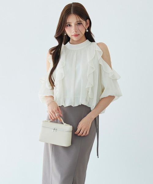 「SAISON DE PAPILLON」 7分袖ブラウス M グレー レディース_画像8