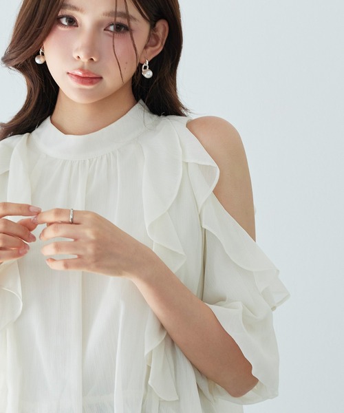 「SAISON DE PAPILLON」 7分袖ブラウス M グレー レディース_画像9