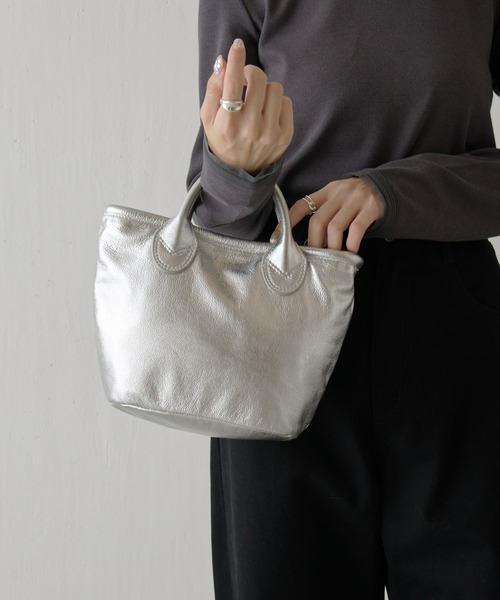ear papillonner シルバー トートバッグ 2WAY ショルダーつき PAPILLONNER（パピヨネ） 2WAYバッグ FREE シルバー レディース