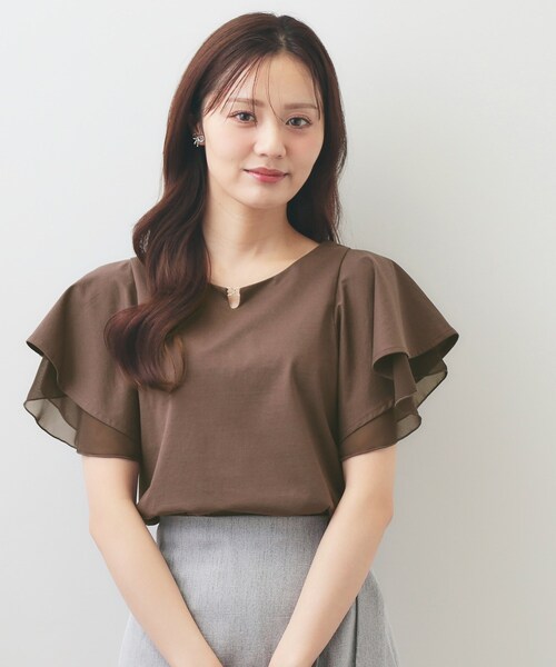 index（インデックス） tシャツ 半袖 「接触冷感／UVケア」シフォン