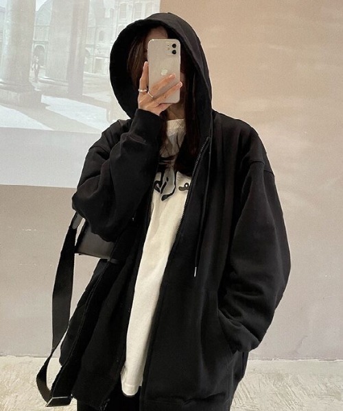 「cammie」 ジップアップパーカー M ライトグレー レディース_画像3