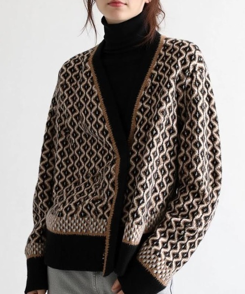 「cammie」 ニットカーディガン F ブラック レディース_画像5