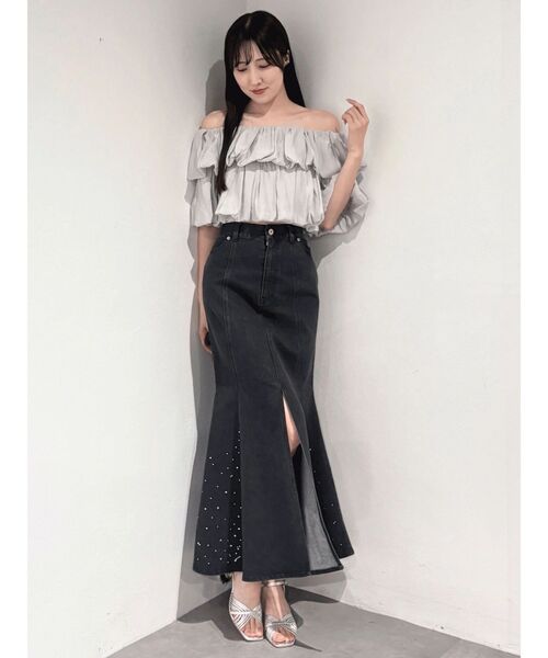 MERCURYDUO（マーキュリーデュオ） ロング スカート ホットフィックス