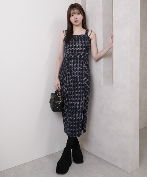 LIP SERVICE（リップサービス） ワンピース ツイードジャンスカロング