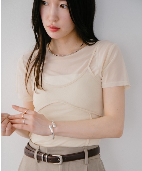 「DRWCYS」 半袖Tシャツ FREE アイボリー レディース_画像3