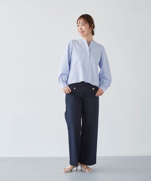 「le.coeur blanc」 長袖ブラウス 38 サックスブルー レディース_画像2
