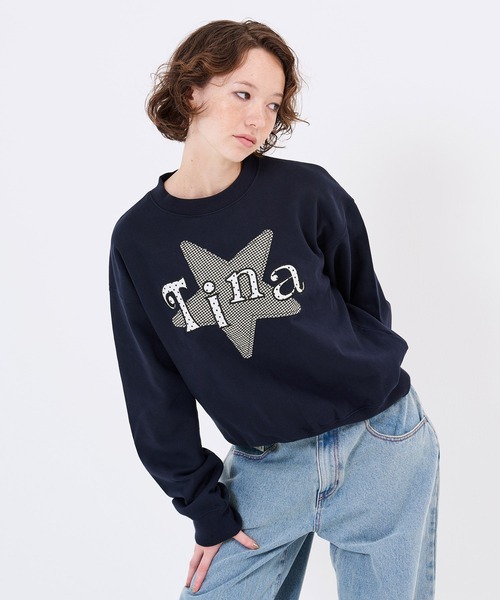 TINA：JOJUN（ティーナジョジュン） tシャツ ビッグスター アップリケ 