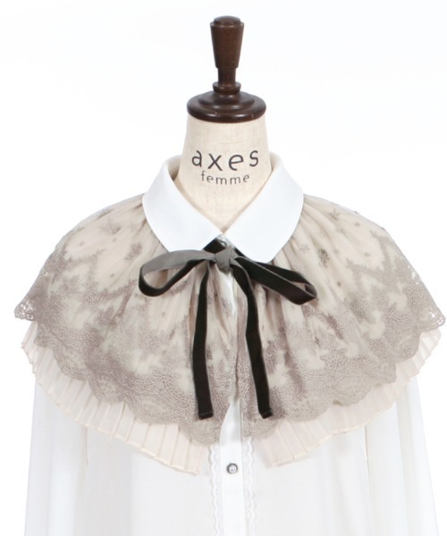 axes femme（アクシーズ ファム） シャツ ブラウス ケープ風リボン付